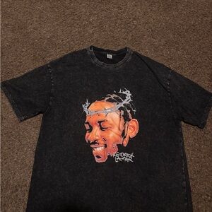 Kendrick Lamar Black Graphic T-Shirt with Portrait Design size men’s XXL